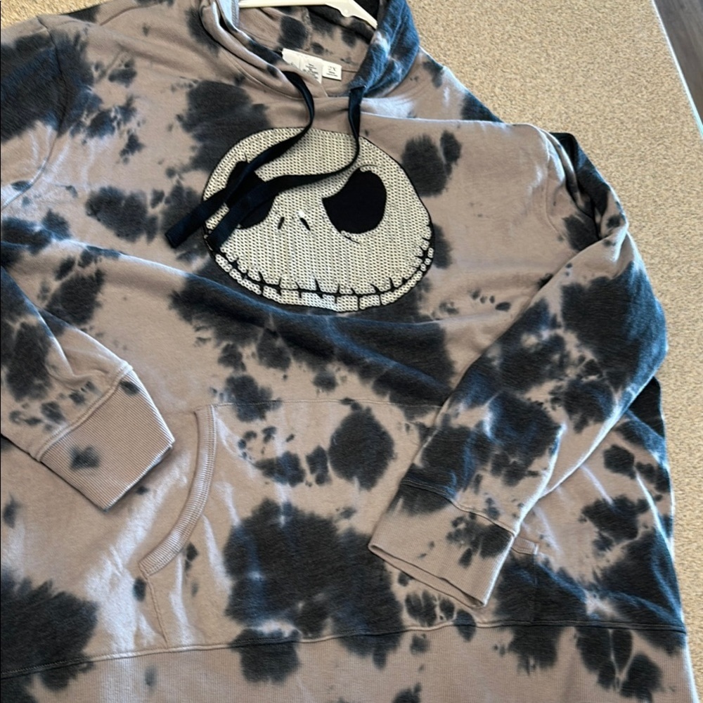 Disney Nightmare Before Christmas jack sequin tie dye hoodie size 2X - Picture 1 of 5